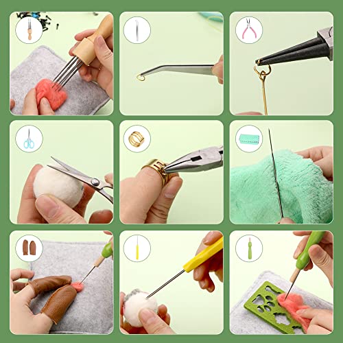 304PCS Needle Felting Kit with 2 Exquisite Storage Bags, Wool Roving 50 Colors Set, Needle Felting Starter Kit, Needle Wool Felting Tools Kit, Wool IMZAY