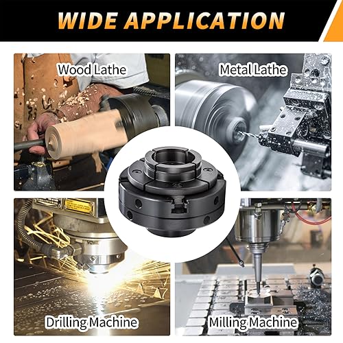 CXRCY 4Inch Lathe Chuck for Woodworking, 4-Jaw Self-Centering Wood Lathe Chuck Set with 1"x8TPI Thread CXRCY