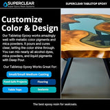 Superclear Table Top Epoxy Resin, 2 Quart Epoxy Kit - Certified Food Grade 1:1 Protective Epoxy Resin for River Tables, Live Edge Tables, Bar Tops, FGCI