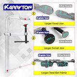 KARRYTON 4-Pack Heavy Duty 12"(300x120mm) F-Clamp w/ 4-3/4" Throat Depth, Bar Size 1"x15/32", 1400LB Clamping Force, Drop Forged Steel Bar Clamps for KARRYTON