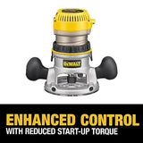 DEWALT Router, Fixed Base, 12-Amp, 24,000 RPM Variable Speed Trigger, 2-1/4HP, Corded (DW618) Yellow DEWALT