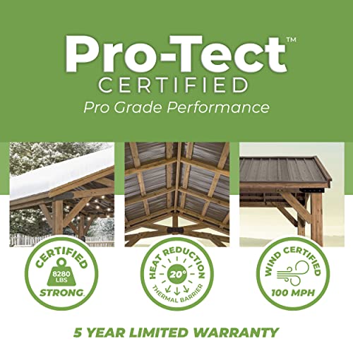 Backyard Discovery Norwood 16 ft. x 12 ft. Cedar Wood Gazebo,Thermal Insulated Steel Roof, Durable, Supports Snow Loads and Wind Speed, Rot Backyard Discovery