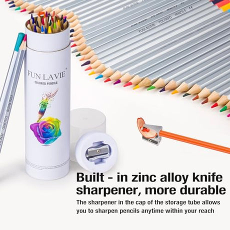FUNLAVIE Colored Pencils 24 Coloring Pencils Premium Professional Art Drawing Pencil for Adults Coloring Book FUNLAVIE