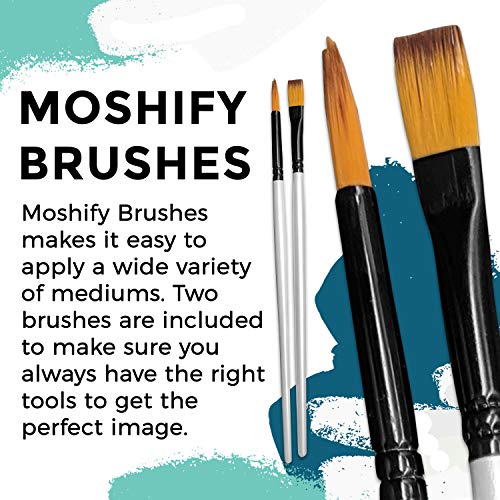 Armour Etch Glass Etching Cream Kit - Create Permanently Etched Designs - 10oz Net Weight - Bundled with Moshify Application Brushes Moshify