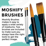 Armour Etch Glass Etching Cream Kit - Create Permanently Etched Designs - 10oz Net Weight - Bundled with Moshify Application Brushes Moshify