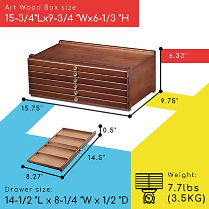  MEEDEN 6-Drawer Artist Supply Storage Box - Portable