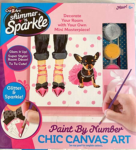 Cra-Z-Art Shimmer 'N Sparkle Paint by Number Chic Canvas Art KIT - WoodArtSupply