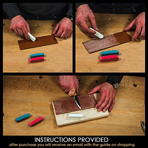 BeaverCraft Stropping Set of 3 Polishing Compound - Buffing Compound Leather Strop Sharpening Polishing Compound P03 BeaverCraft