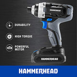 Hammerhead 20V Cordless 2-Tool Combo Kit: Drill and Impact Driver with 1.5Ah Battery and Charger - HCC2020 Hammerhead