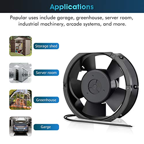 Wathai AC 110V 120V Axial Fan Big Airflow High Speed Dual Ball 172mm x 150mm x 51mm for DIY Cooling Ventilation Exhaust Projects For Server Wathai