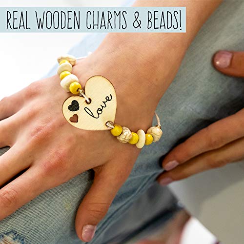STMT DIY Wooden Charm & Tassel Jewelry Kit, Design & Create 10+ Accessories, Great Tween & Teen Bead Kit, Perfect for Sleepovers & Girl's Night, STMT