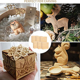 RHBLME 12 PCS Basswood Carving Blocks, 4" x 4" x 1" Unfinished Wood Blocks for Carving, Wooden Cubes Soft Solid Wooden for Beginners or Expert RHBLME