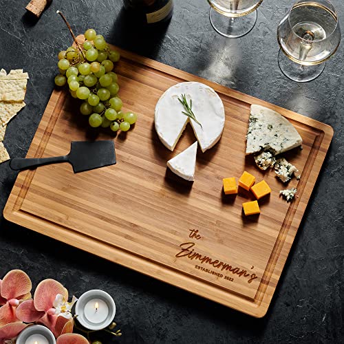 Personalized Cutting Board, Custom Bamboo Engraved Charcuterie Boards - Best Present for Wedding, Bridal Shower, Engagement, Anniversary, - WoodArtSupply