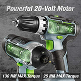 WORKPRO 20V Cordless Drill Combo Kit, Drill Driver and Impact Driver with 2x 2.0Ah Batteries and 1 Hour Fast Charger WORKPRO