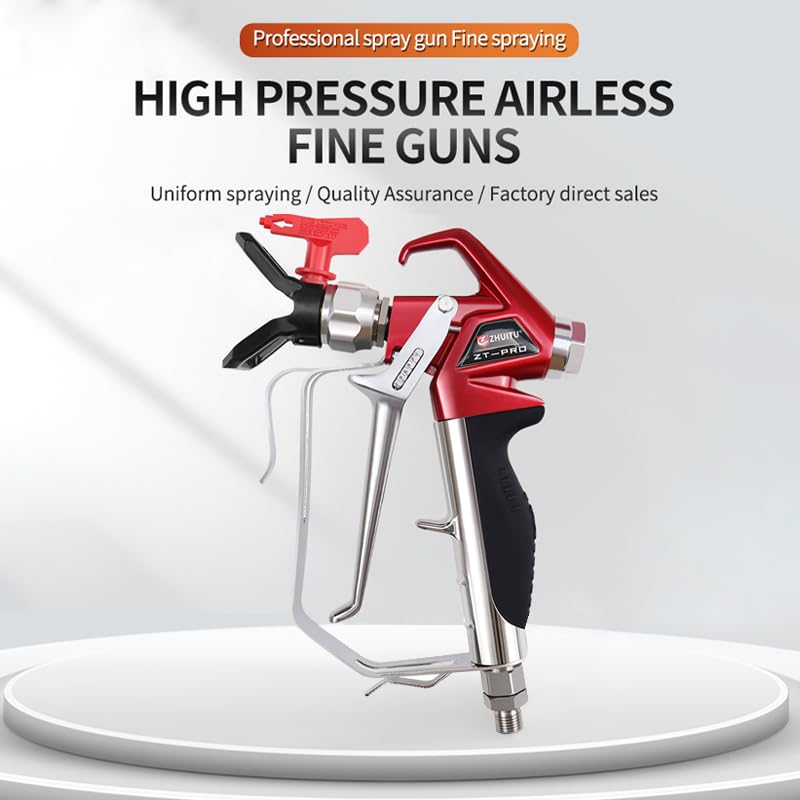 Airless Paint Spray Gun High Pressure 4000 PSI with Reversible 517 Nozzle Tip Guard Swivel Joint for Airless Paint Sprayers ZT-PRO ZHUITU