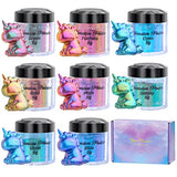 Chameleon Powder Pigment, 8 Color Changing Mica Powder for Epoxy Resin Tumblers, Update Chrome Powder for Nails Art Makeup Paints Crafts Candle Cruzix