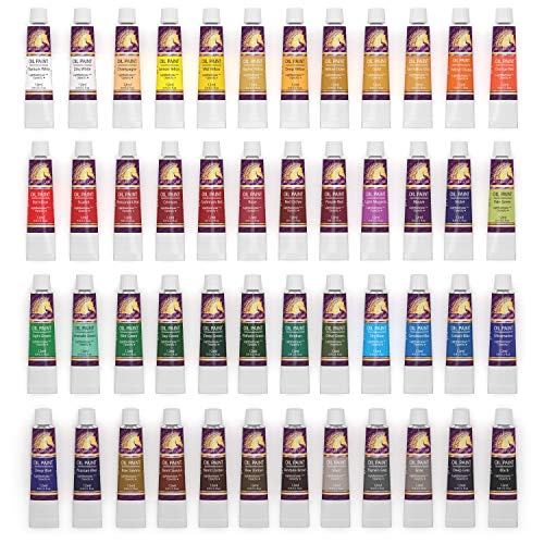 MyArtscape Artist Paint Oil Paint Set - 12ml x 48 Tubes Art Paints - Lightfast - Heavy Body Oil Painting Supplies for Adult Paint Set and oil - WoodArtSupply