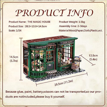 CUTEBEE DIY Miniature Dollhouse Kit, DIY Wooden Dollhouse Kit Miniature House Kit, Creative Room Idea（Magic House）