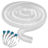 2-1/2" x 10' Heavy PVC Dust Collection Hose, Puncture Resistant PVC Dust Collection Hose, Flexible Clear PVC Fume Collection Hose with Carbon Steel Qucship