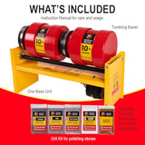 MJR Tumblers Multi-Barrel Rock Tumbler with Grit Media Kit - Durable Leak-Proof Rock Polisher for Kids and Adults Rock Tumbling Tool Geology Hobby MJR Tumblers