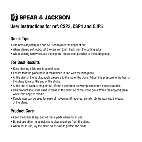 Spear & Jackson CJP5 Carpenters No.5 Jack Plane - WoodArtSupply