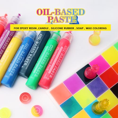DIYcraft Epoxy Resin Color Pigment Oil-Based Paste Pigment, 20 Colors Highly Pigmented Paste use for Epoxy Resin, Candle, Silicone Rubber, Soap, Wax DIYcraft
