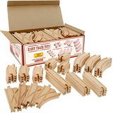 Wooden Train Track 52 Piece Set - 18 Feet Of Track Expansion And 5 Distinct Pieces - 100% Compatible with All Major Brands Including Thomas Wooden Right Track Toys