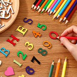 492 Pieces 1 Inch Wooden Alphabet Letters Unfinished Wood Numbers Small Wooden Craft Letters Blank Wood Heart Star Paw for Home Decor Spelling Vicenpal