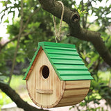 STARSWR Bird House,Outdoor Birdhouse, Natural Wooden Bird Houses for Outside Clearance Bluebird Finch Cardinals Hanging Bird Box Garden Viewing STARSWR