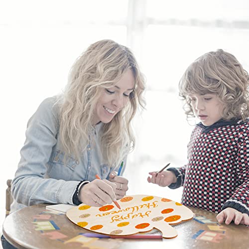 12 Pieces Large Wood Pumpkin Cutouts Blank Pumpkin Shape Cut Out Wooden Pumpkin Cutout Unfinished Wood Craft for Fall Party DIY Thanksgiving AWIZOM