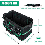 AIRAJ 16 Inch Tool Bag with Night Reflector Strip, Waterproof Tool Storage Bag has Adjustable Shoulder Straps, Heavy Duty Tool Bag Organizer with ABS AIRAJ