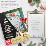 Arteza Advent Calendar 2023 (Fine Art, 24 Days) Art Supplies Holiday Gift for Adults, Includes Acrylic, Oil, Gouache Watercolor Paints, Chrome ARTEZA
