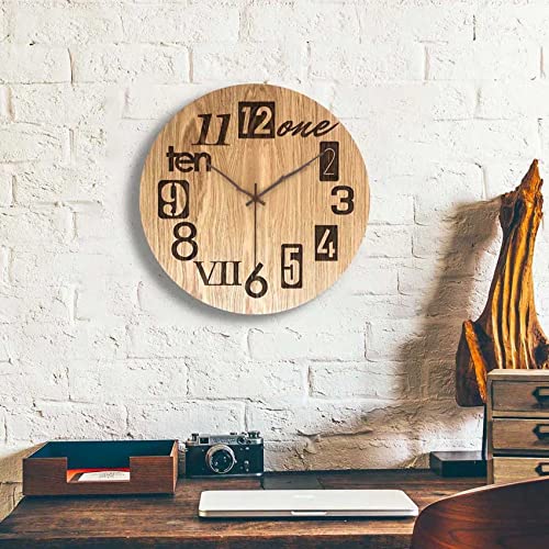 TAMOSH DIY Silent Quartz Movement Mechanism Wall Clock 20mm Hands Clock for 12 Inch Clock Replaced Parts,Branch Wood - WoodArtSupply