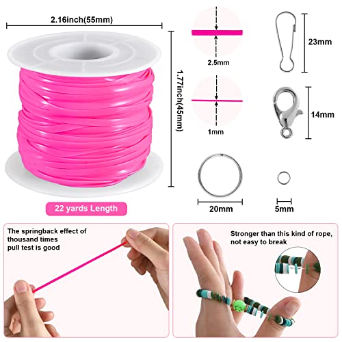 KAMJUNTAR Lanyard String,15 Rolls Gimp String Plastic Lacing Cord Plastic String Lanyard Kit for Friendship Bracelets Jewelry Making DIY Craft