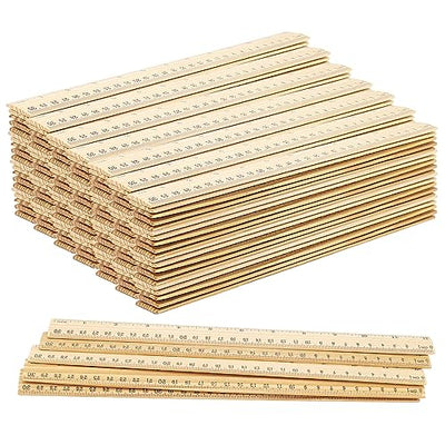 MUKCHAP 144 Pack Wooden Ruler, 12 Inch Straight Ruler, 30cm Metric Wood Ruler with Centimeters and Inches for Measuring, Office, 2 Scale