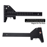 Woodworking Scriber, T Shaped Woodworking Multifunctional Ruler, Aluminum Alloy Marking Measuring Gauge DIY Carpentry Tool - Metric ETIGER