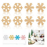 Whaline 10Pcs Christmas Snowflake Wooden Cutouts 2 Design Unfinished Snowflake Table Wooden Signs DIY Tiered Tray Decor for Christmas Winter Home Whaline