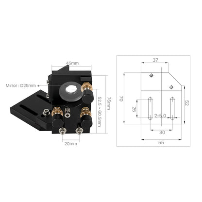 Cloudray C Series Head Set with 1 PCS USA CVD Focus Lens D20mm FL50.8mm and 3 PCS Si Mirrors D25mm (Set A) - WoodArtSupply