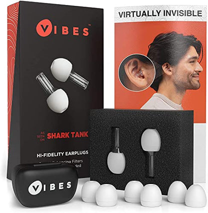 Vibes High Fidelity Ear Plugs - Invisible Earplugs for Music Concerts, Musicians, Motorcycles, Airplanes, Raves, and Work - Noise Reduction and - WoodArtSupply