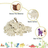 Unfinished Wood Cutouts Ornaments for Crafts,140 Pcs Dinosaur Wooden DIY Paint Craft,Wood Discs Slices Dino Shapes Blank Hanging Embellishment for Nuyoach