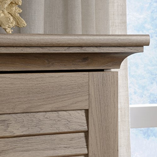 Sauder Harbor View Storage Pantry Cabinet, L: 35.43" x W: 16.73" x H: 61.02", Salt Oak finish Sauder