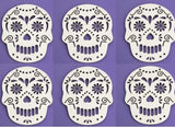 Factory Direct Craft Set of 6 Day of The Dead Sugar Skull Unfinished Wood Cutouts | Blank Skull Shapes for Dia de Los Muertos | Size: 6" x 5" Factory Direct Craft