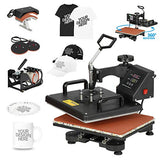 F2C 5 in 1 Pro Heat Press Machine 12x15 Digital Heat Transfer Sublimation Swing-Away for Hat Mug Plate Cap T-Shirt 360-degree Rotation Multifunction F2C