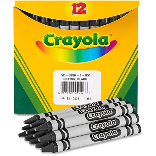 Crayola Crayons, Black, Single Color Crayon Refill, 12 Count Bulk Crayons, School Supplies Crayola