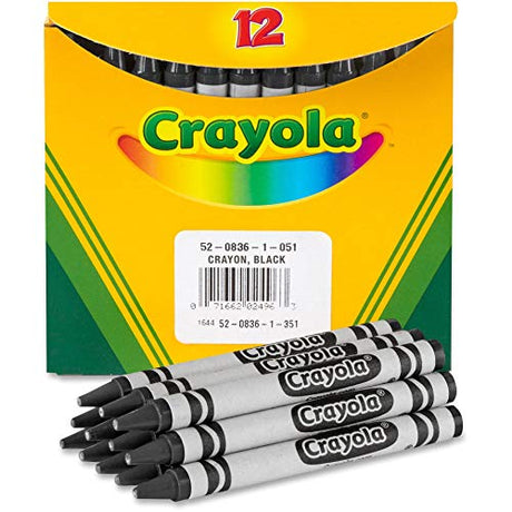 Crayola Crayons, Black, Single Color Crayon Refill, 12 Count Bulk Crayons, School Supplies Crayola
