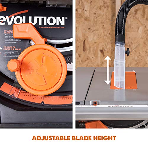 Evolution Power Tools RAGE 5-S Table Saw Multi-Material Cutting, Cuts Wood, Plastic, Metal & More, TCT Blade Included 10" - WoodArtSupply