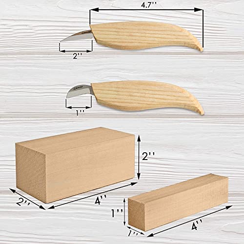 BeaverCraft Wood Carving Kit S16 Wood Whittling Kit for Beginners Kids Wood Carving Set - Whittling knife, Chip Wood Carving Knife, Basswood Carving