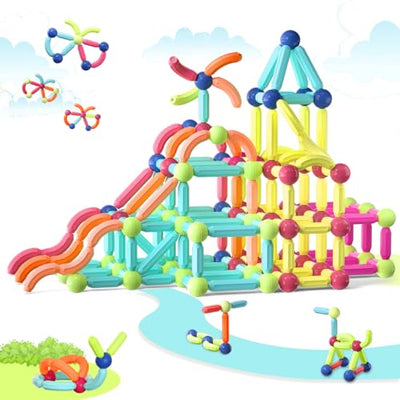 Boys Girls Toys Age 4-5,Little Boy Magnetic Blocks Sticks Tiles Construction Building, Learning Education Stem Preschool Toddler Kids Toys for 3+