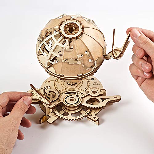 UGEARS Globe - Wooden Educational Puzzle Idea Self Assembling Mechanical 3D Model DIY Brain Teaser UGEARS