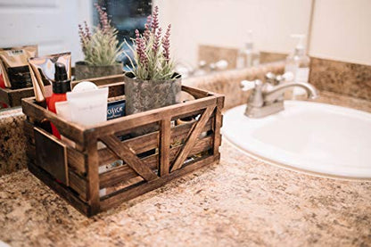 Premium wood crates for display, wooden boxes for crafts, storage basket centerpieces for Home, Rustic bathroom décor